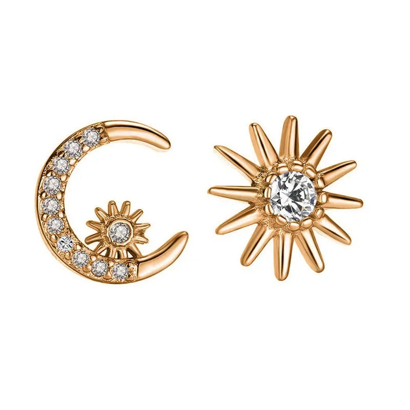 Aretes Asimétricos Luna y Estrella
