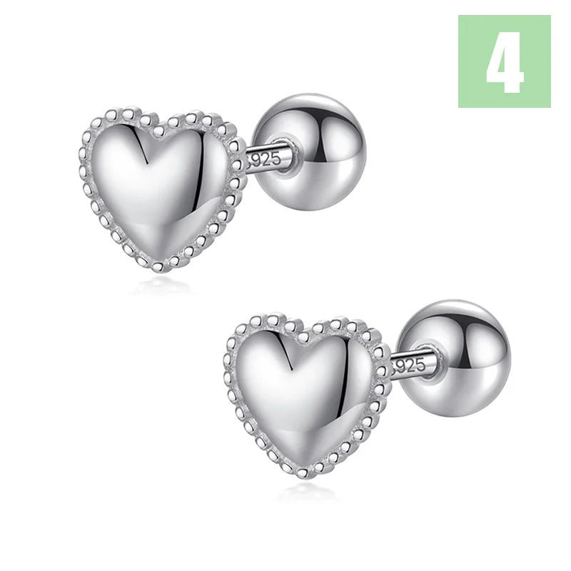 Aretes Corazón en Cuatro Estilos
