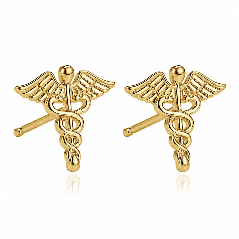 Aretes Doble Serpiente con Alas