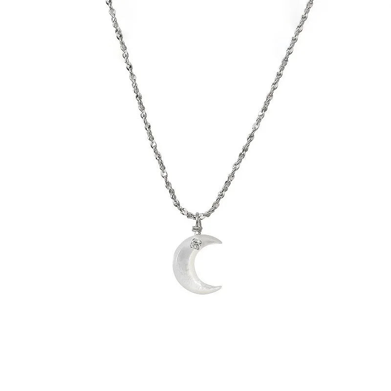 Collar Gargantilla Luna y Concha con Zirconias