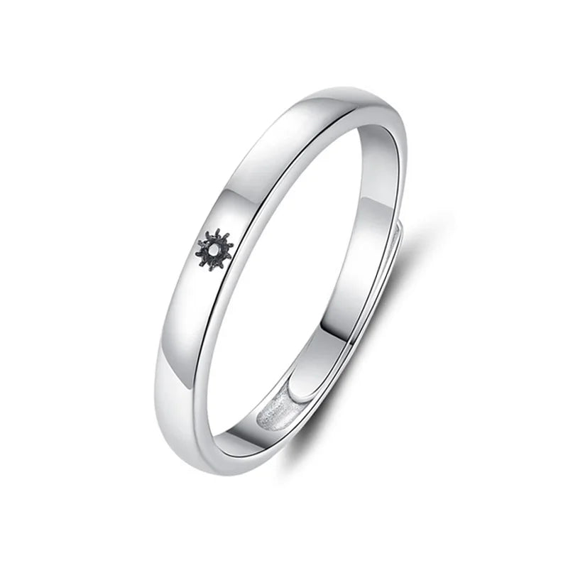 Anillo de Pareja Sol y Luna Ajustable
