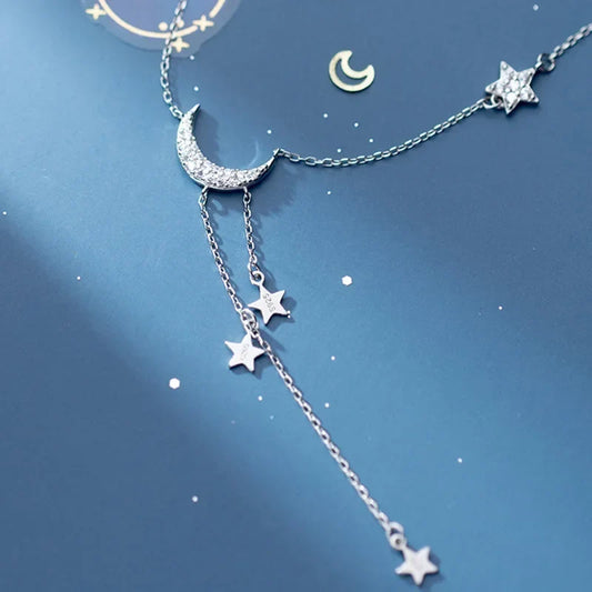 Collar Luna y Estrella con Flecos