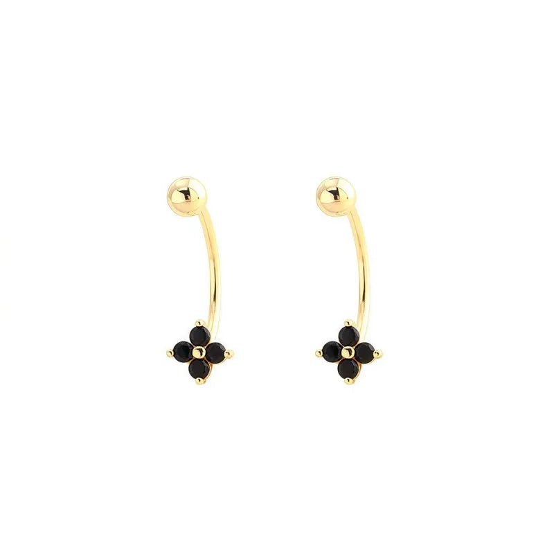 Aretes Trébol de Cuatro Hojas con Zirconias