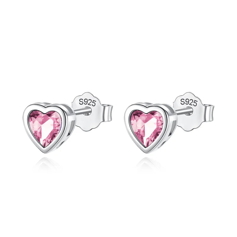 Aretes Corazón en Blanco, Azul o Rosa