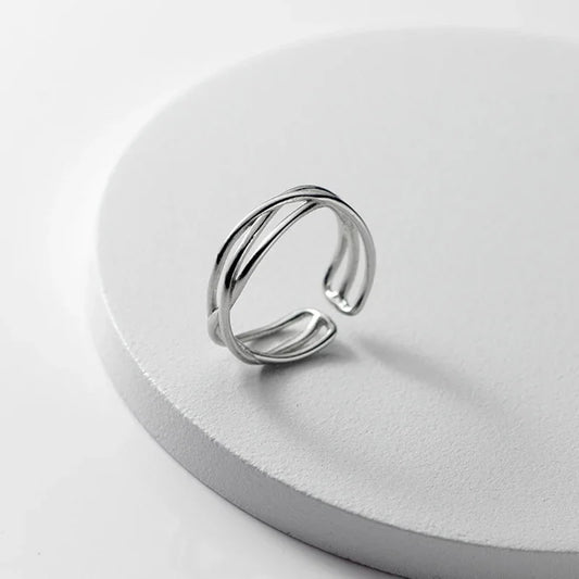 Anillo Cruz Calada Ajustable