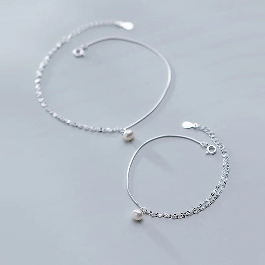 Tobillera Doble Capa con Perlas