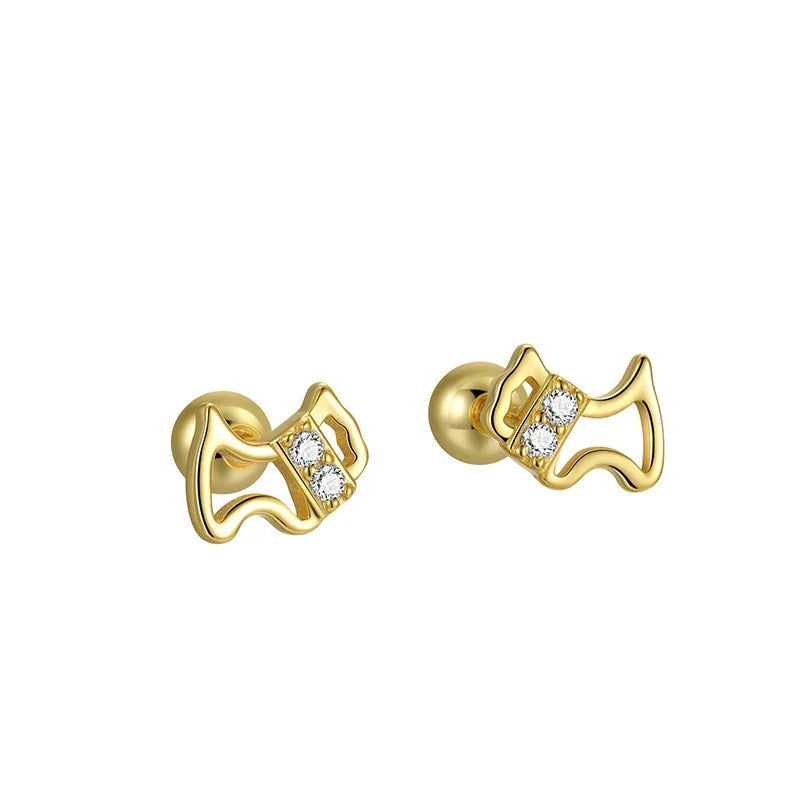 Aretes Perrito con Zirconias