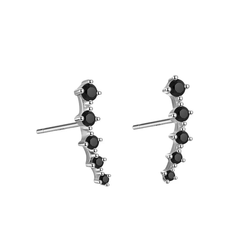 Aretes Curvos con Zirconias de Color