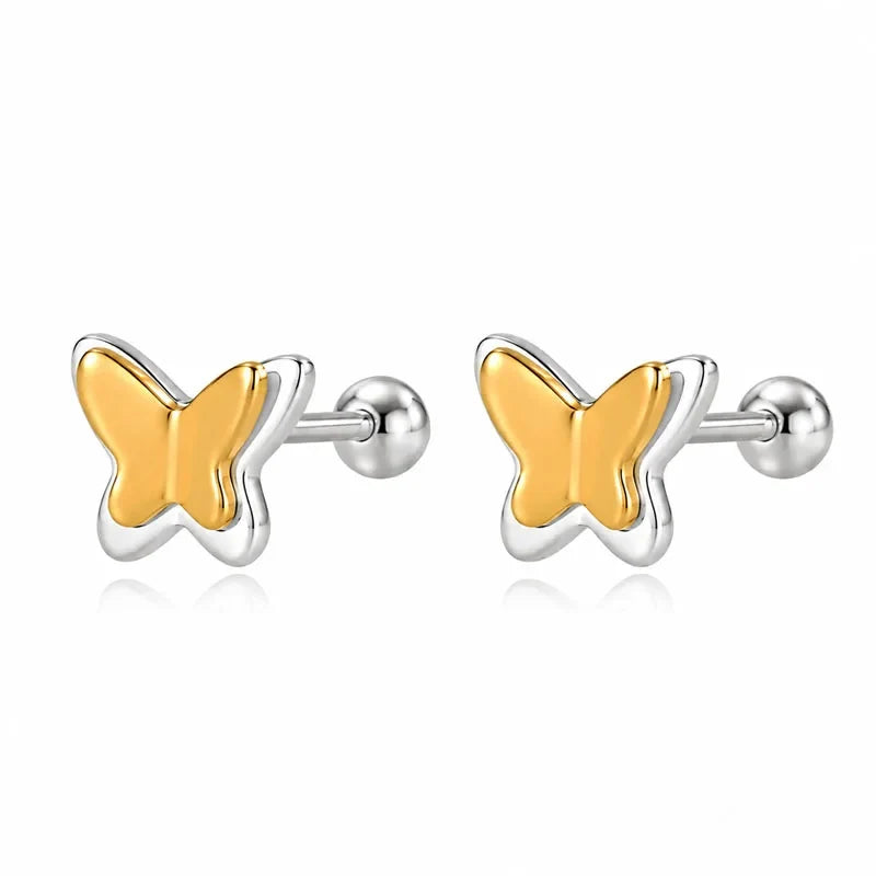 Aretes Mariposa Bicolor