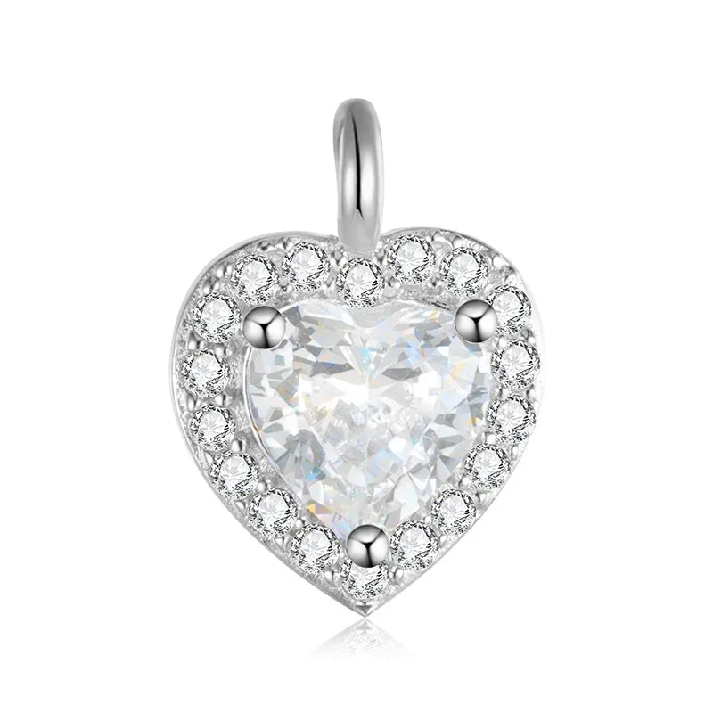 Dije Corazón de Zirconia Plateado
