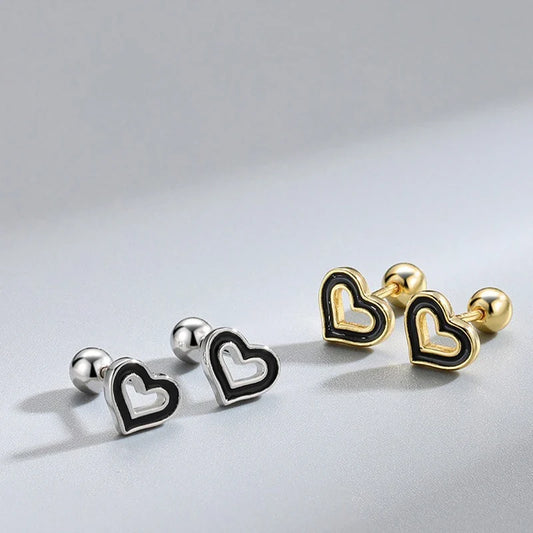 Aretes Corazón Calado de Color