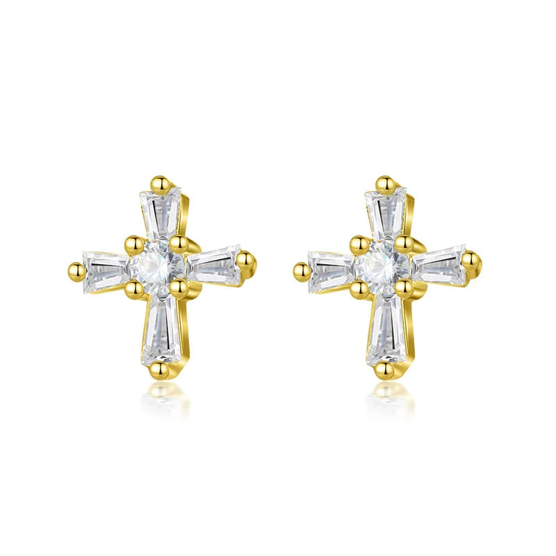 Aretes Cruz Brillante