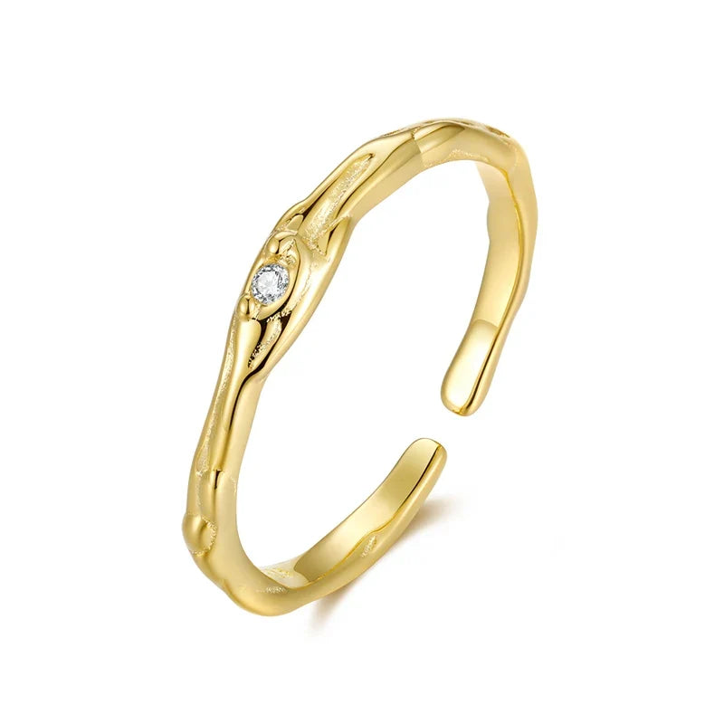 Anillo Zirconia Azul o Blanca Abierto