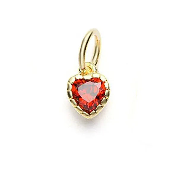 Dije Corazón con Zirconia Roja