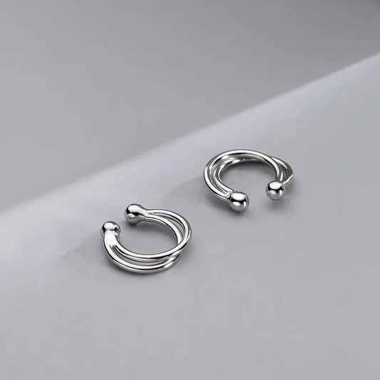 Aretes de Clip Doble Capa