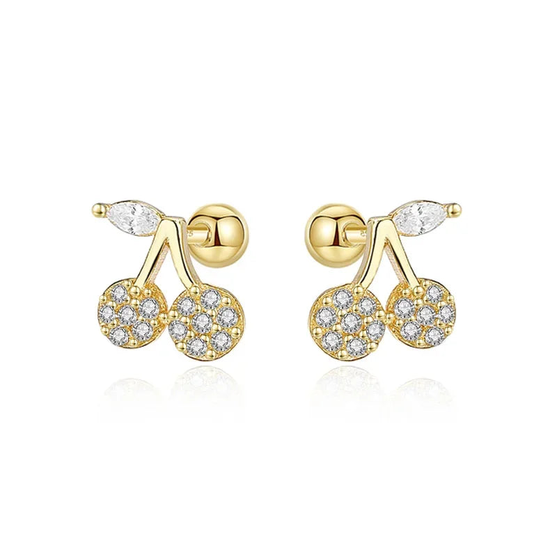 Aretes Cereza con Zirconias