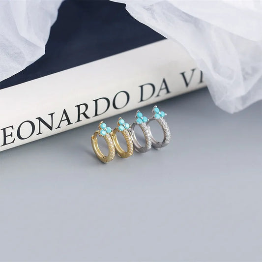 Aretes Flor con Zirconias de Colores