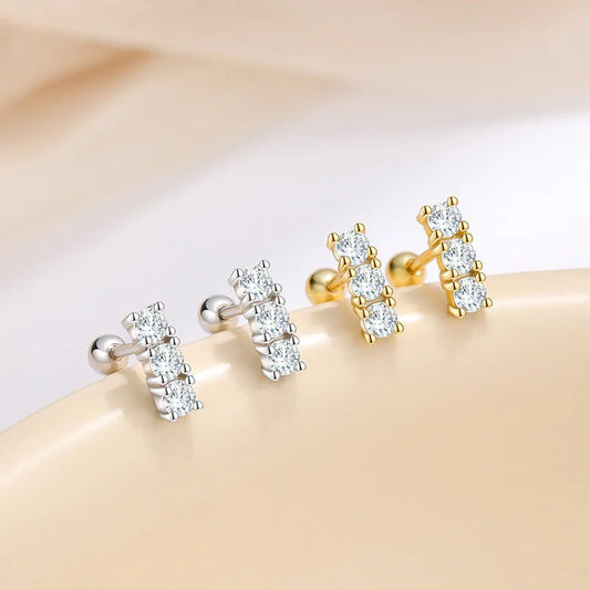 Aretes Botón de Zirconia