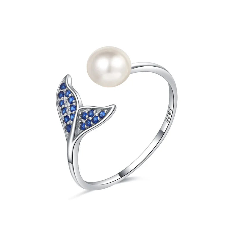 Anillo Cola de Sirena con Perla de Agua Dulce