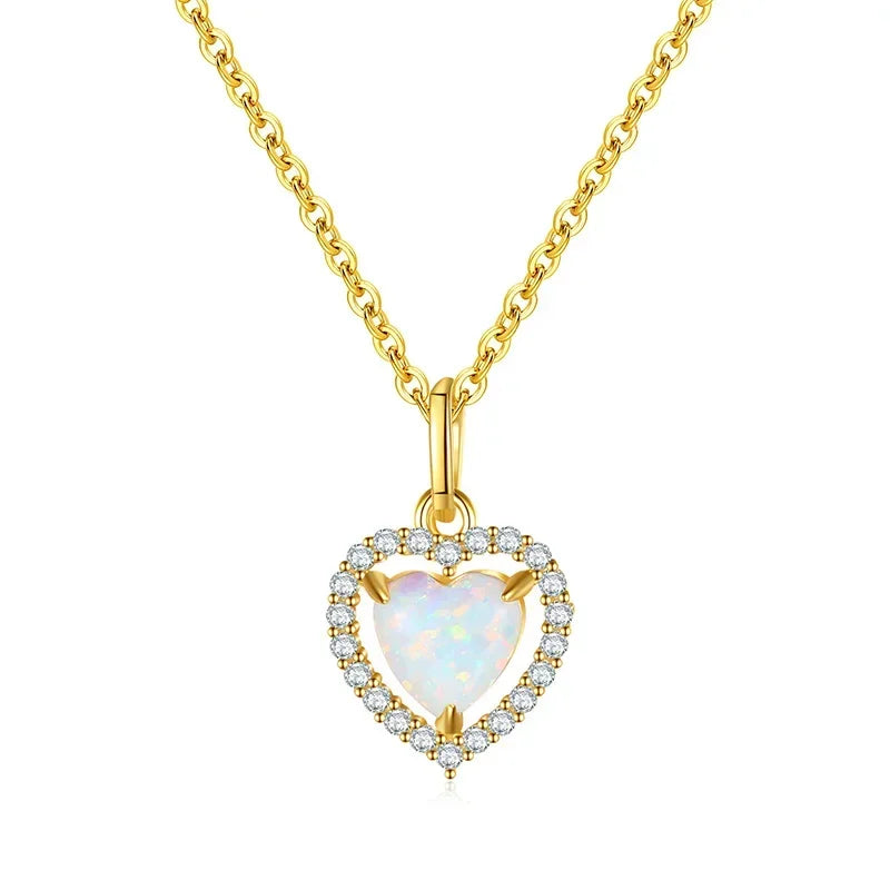 Collar Corazón con Ópalo