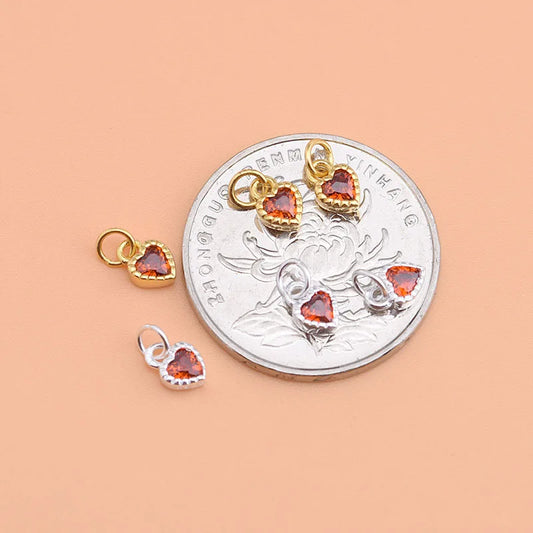Dije Corazón con Zirconia Roja