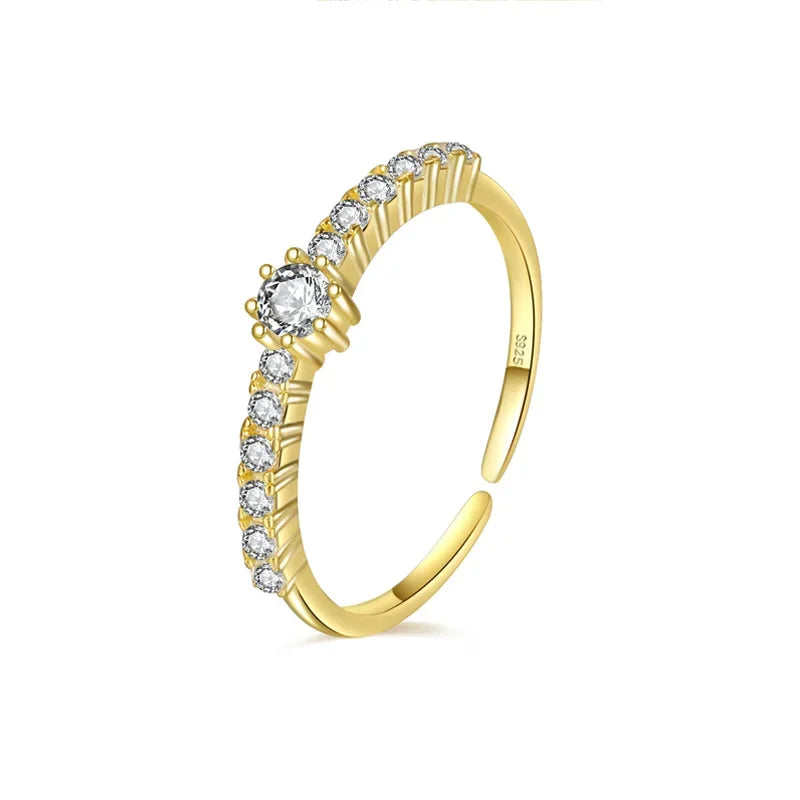 Anillo Abierto Geométrico Brillante