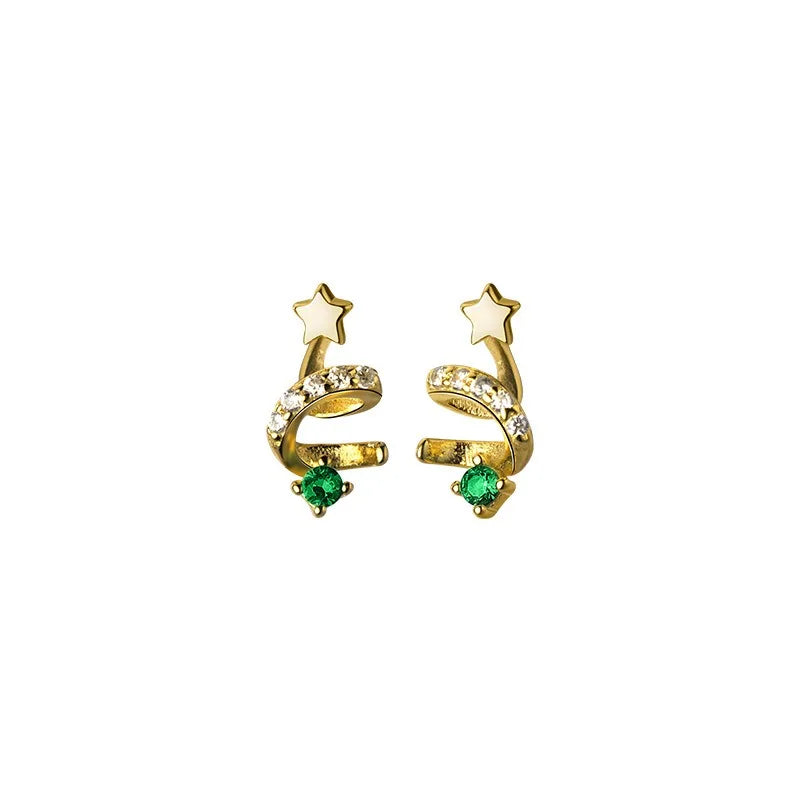 Aretes Árbol de Navidad Giratorio