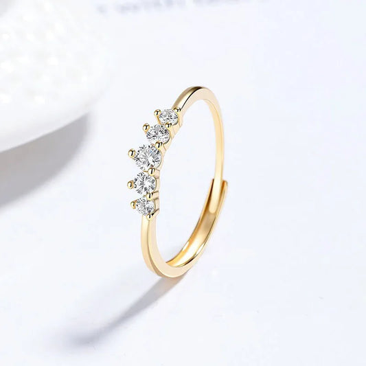 Anillo Abierto Corona con Zirconias