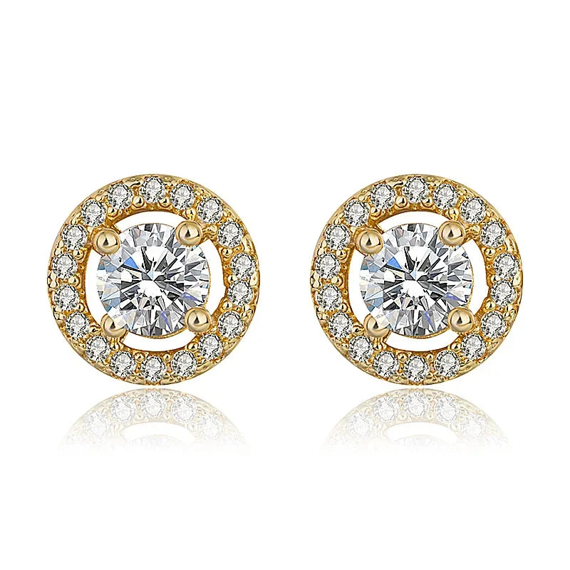 Aretes Gatito Geométrico con Zirconias
