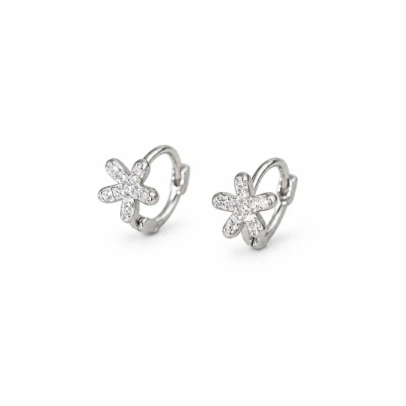Arracadas Florales con Pavé de Zirconias