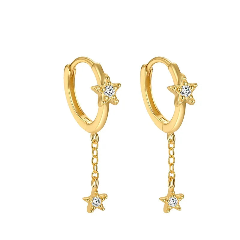 Aretes Estrella con Flecos