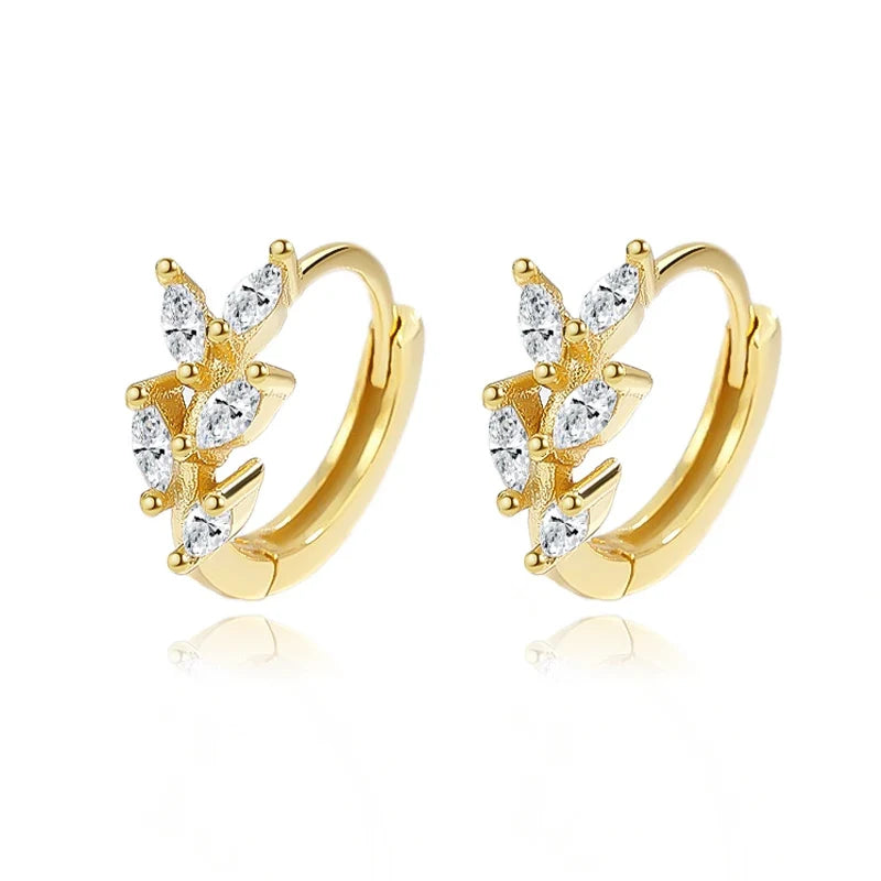 Arracadas Hojas con Zirconias