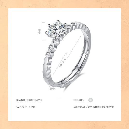 Anillo Ajustable con Zirconias