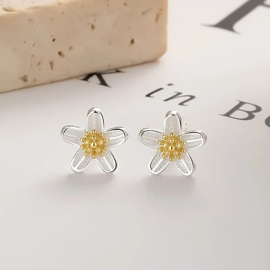 Aretes Flor y Hojas