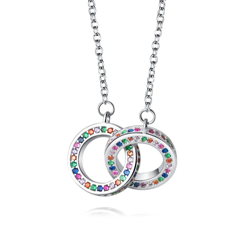 Arracadas, Anillo o Collar con Zirconias de Colores