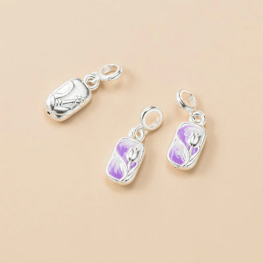 Dije Cuadrado con Tulipán