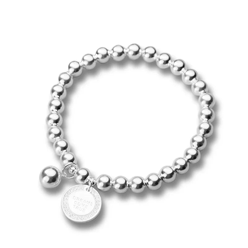 Pulsera Elástica de Bolitas con Moneda