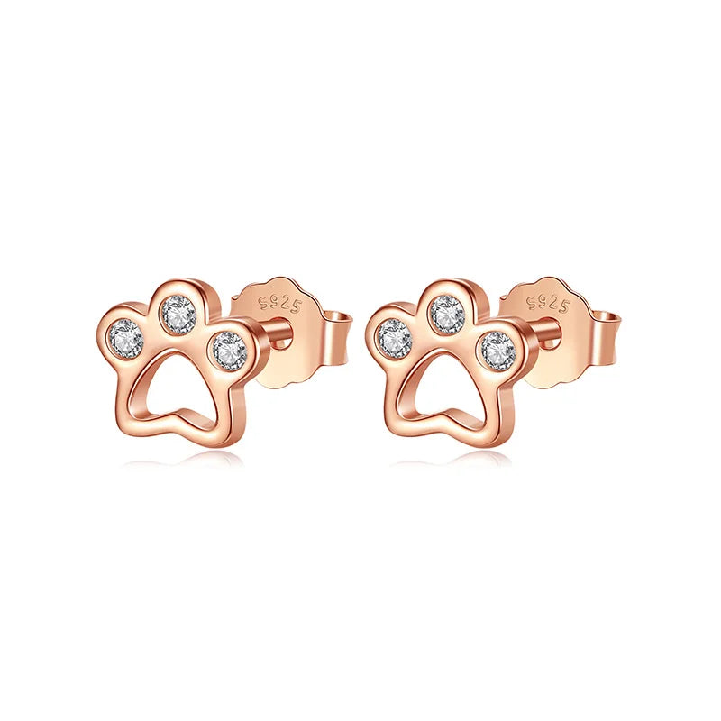 Aretes Huellita de Perro con Zirconias