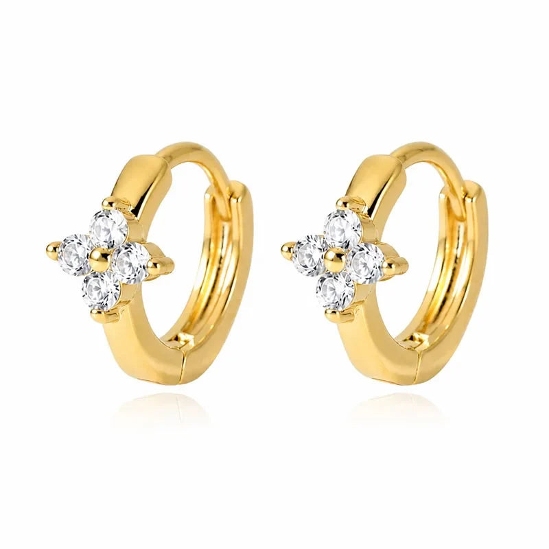 Aretes Flor Luminosa de Zirconias