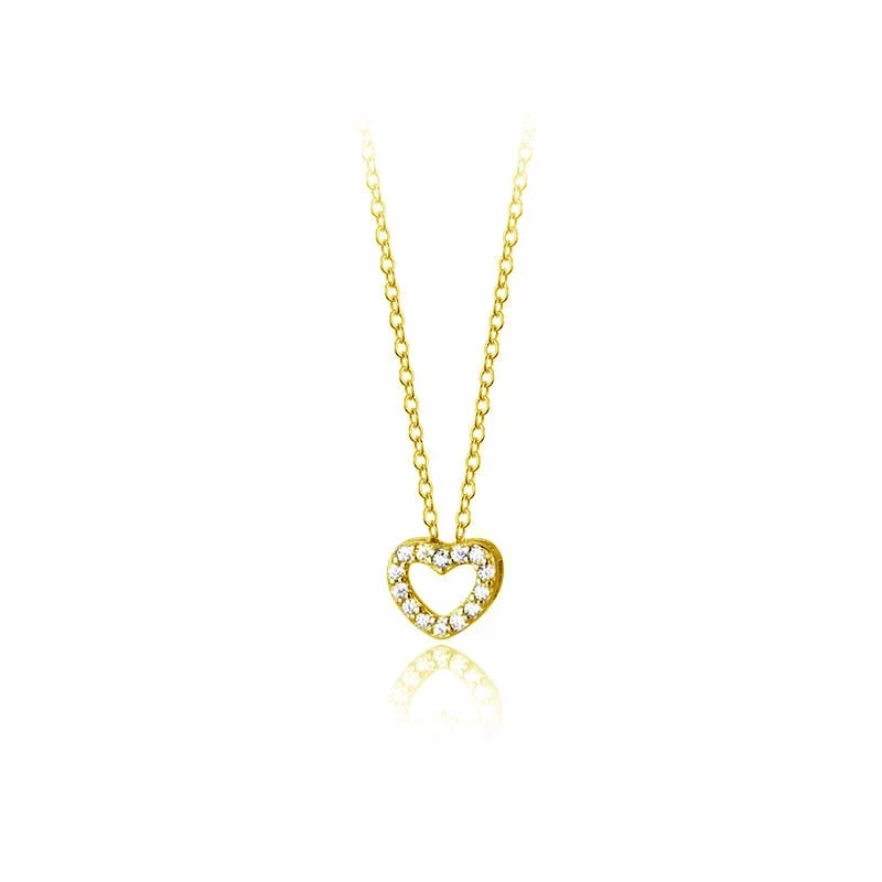 Collar Corazón Calado con Zirconias