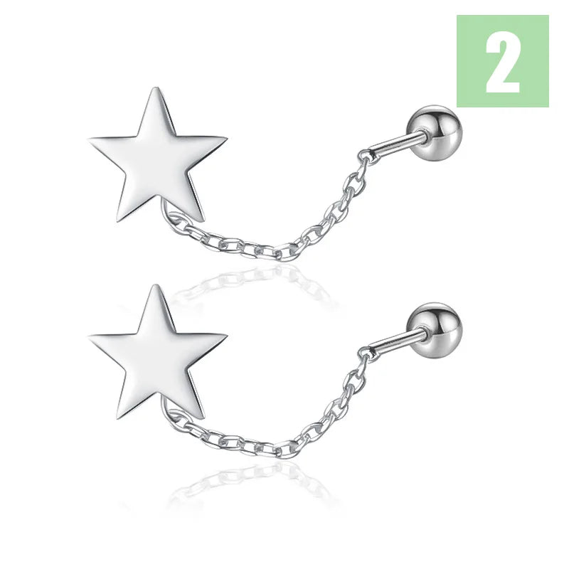 Aretes Colgantes Corazón o Estrella