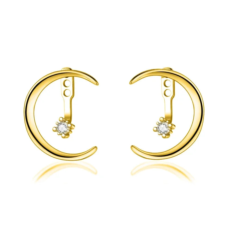 Aretes Luna con Zirconias