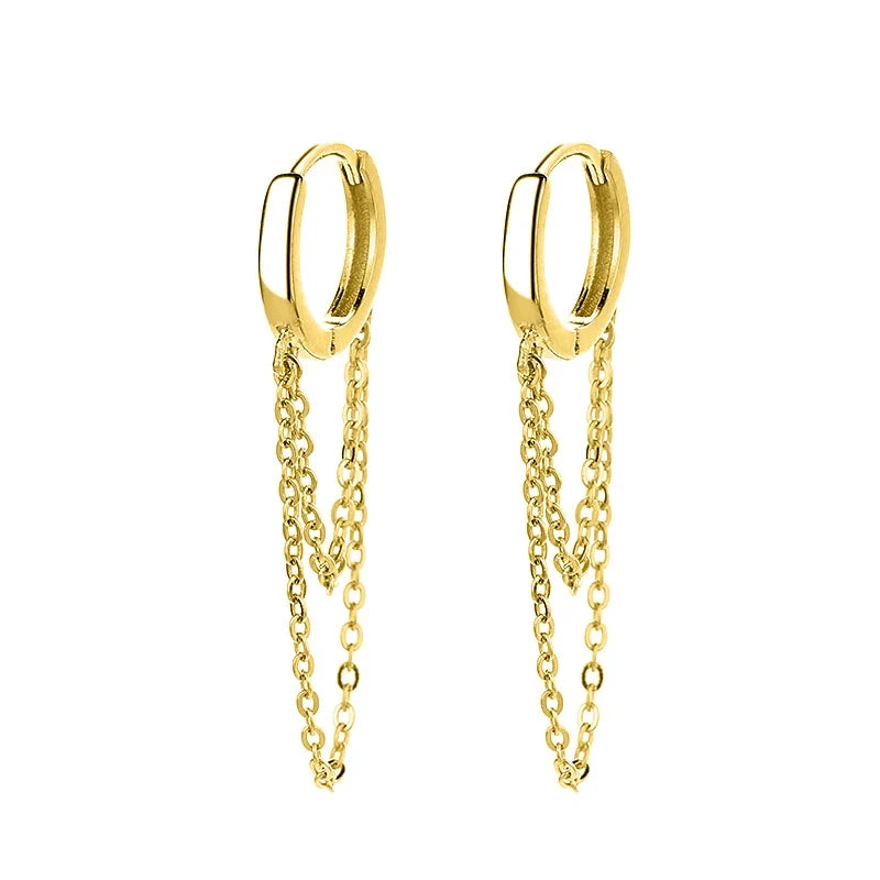 Arracadas con Cadena Doble