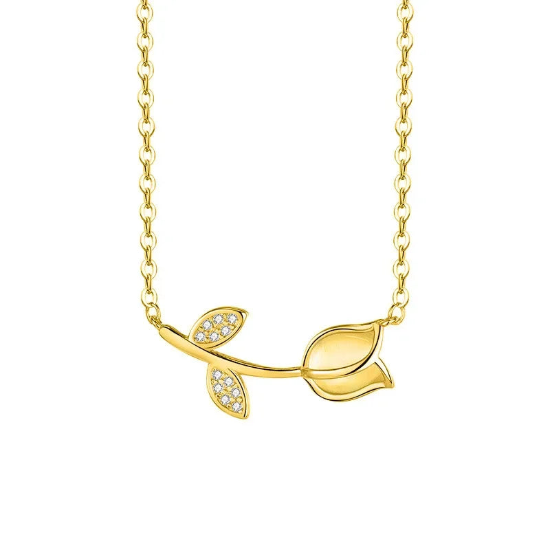 Collar Tulipán con Zirconias