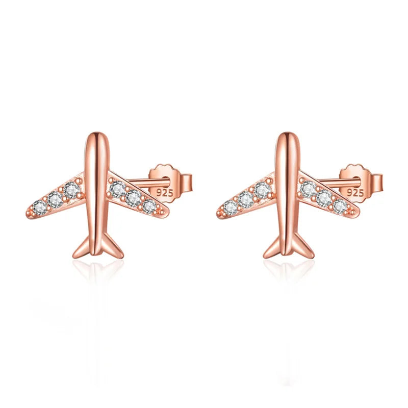 Aretes Avión con Zirconias Pavé
