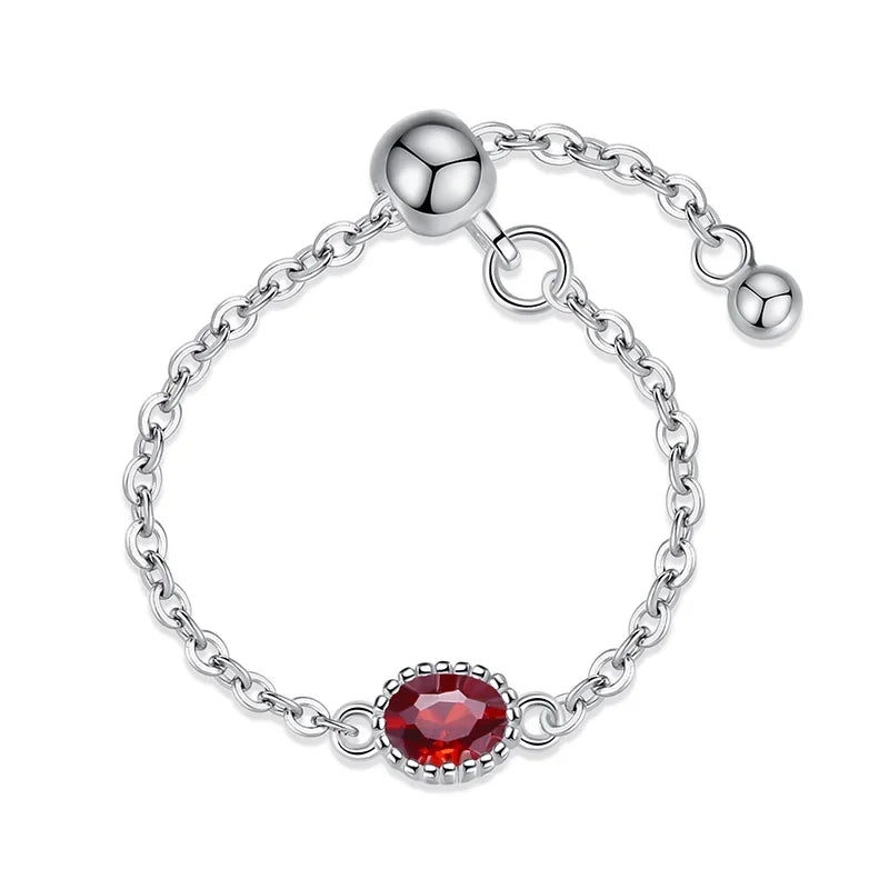 Anillo Cadena con Corazón Ajustable