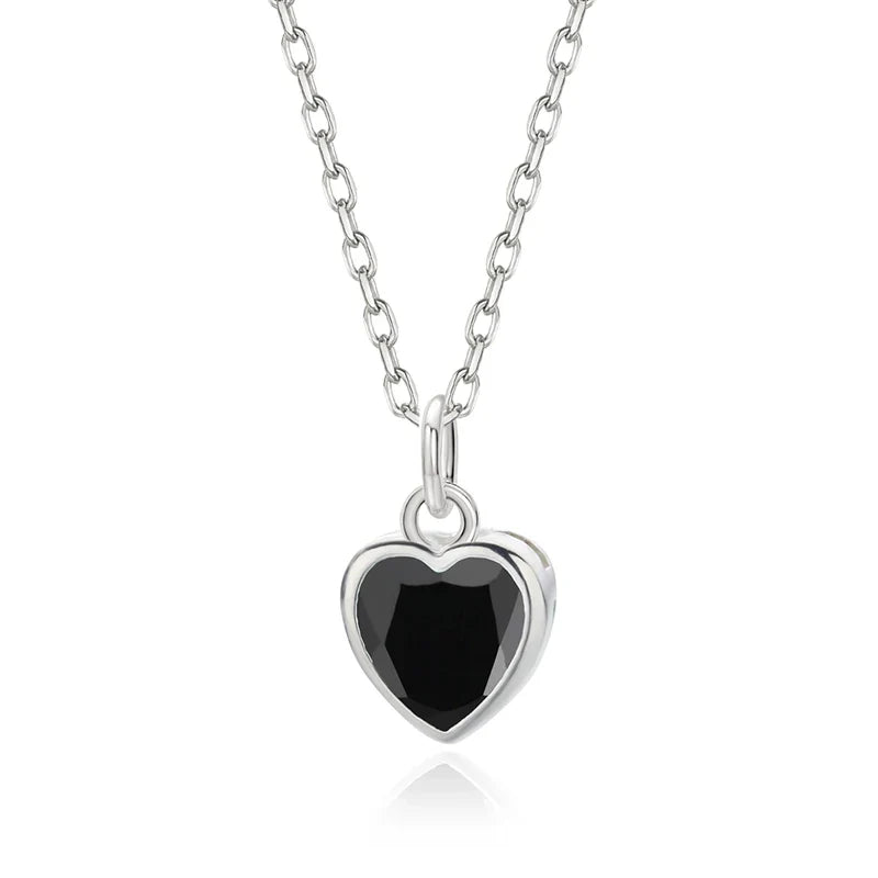 Collar Corazón con Zirconia de Color
