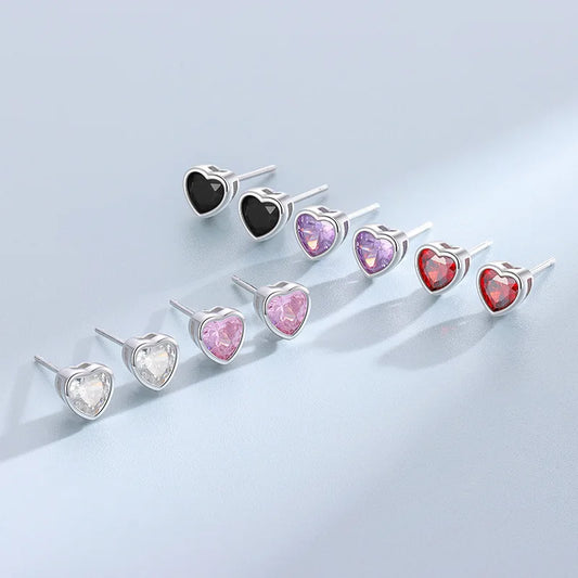 Aretes Corazón Brillante con Zirconia