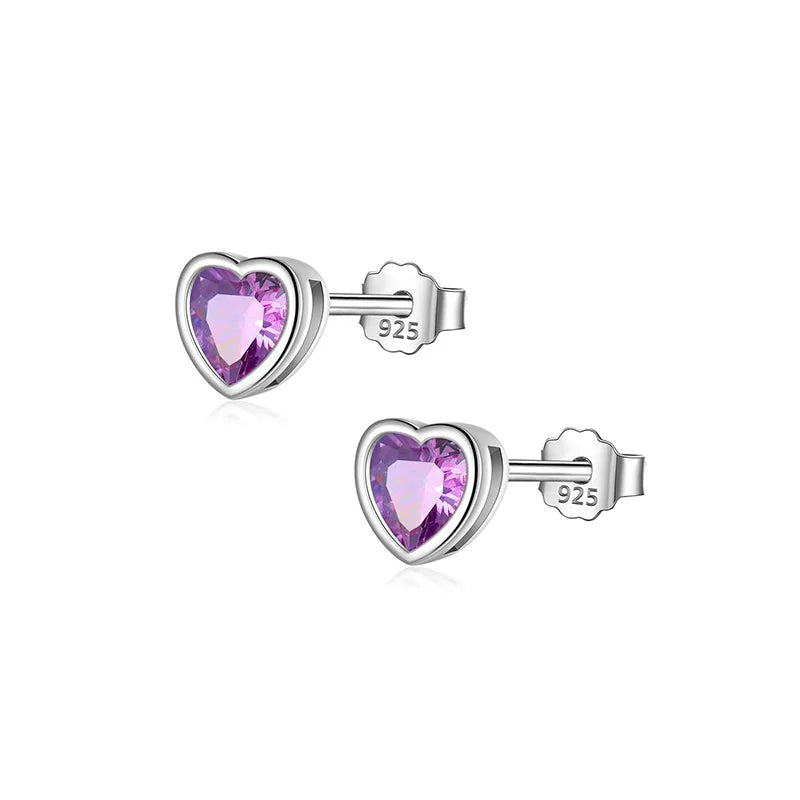 Aretes Corazón Brillante con Zirconia