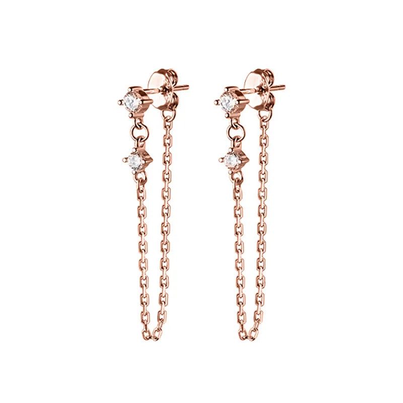 Aretes Eslabones con Zirconias